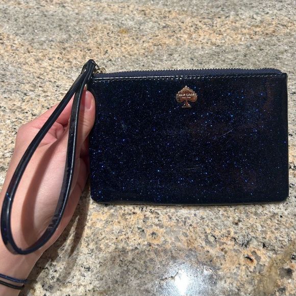 kate spade Bags Kate Spade Glitter Sparkle Navy Blue Coin Purse